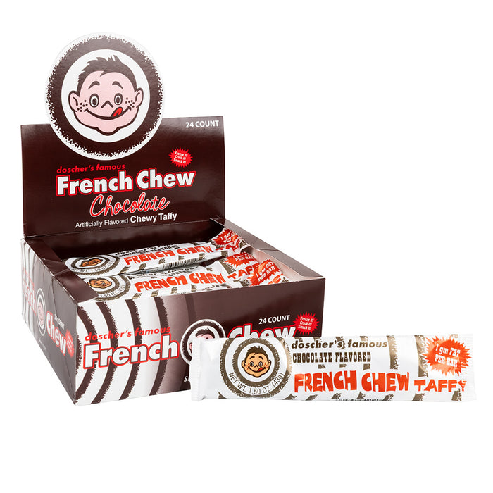 French Chews Chocolate Taffy Candy Bars - 24 Count