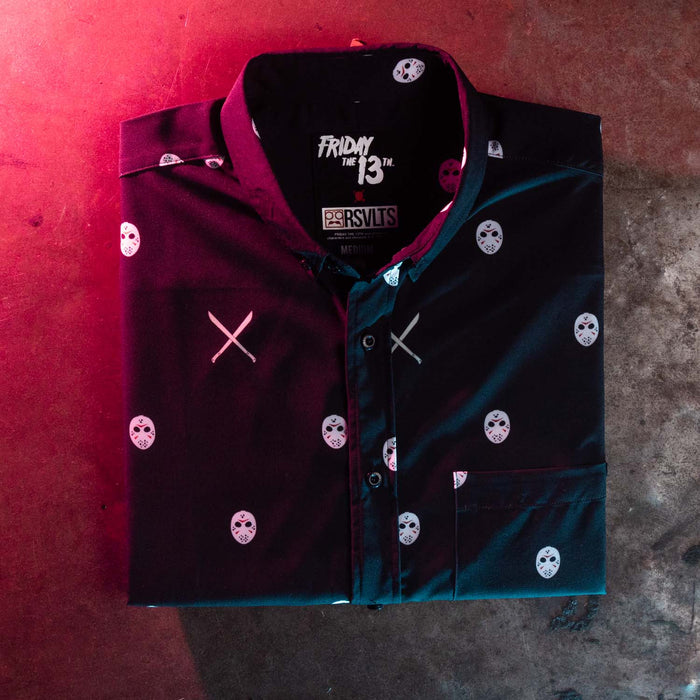 RSVLTS Friday the 13th Short Sleeve Shirt Friday the 13th "Greetings from Crystal Lake" – KUNUFLEX Short Sleeve Shirt