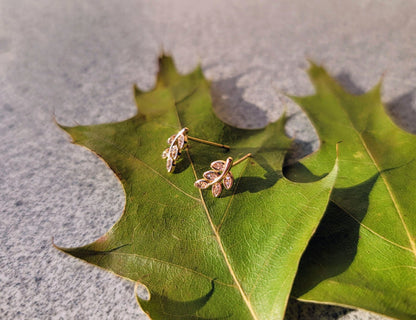 Frosted Leaf Earrings