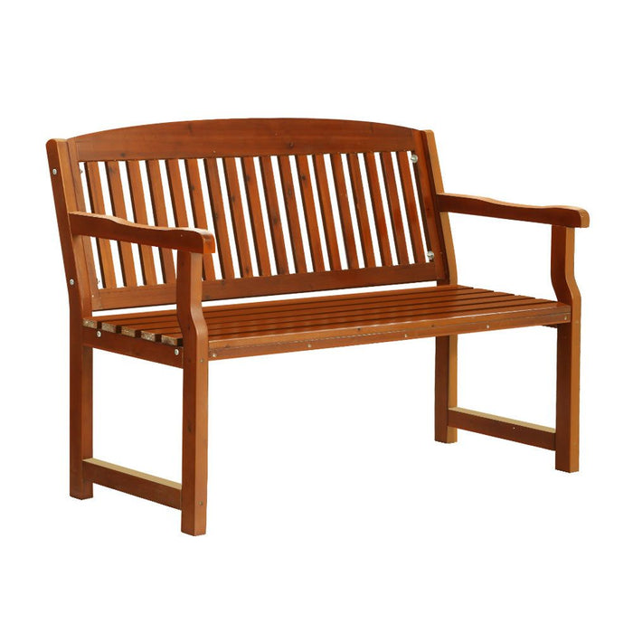 Gardeon Outdoor Garden Bench Wooden 2 Seater Lounge Chair Patio Furniture Brown -Home Living Store - -