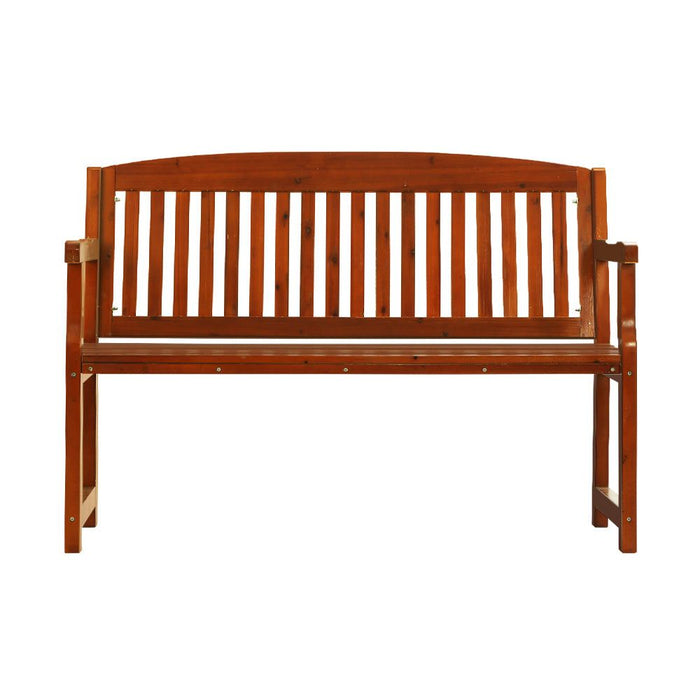 Gardeon Outdoor Garden Bench Wooden 2 Seater Lounge Chair Patio Furniture Brown -Home Living Store - -