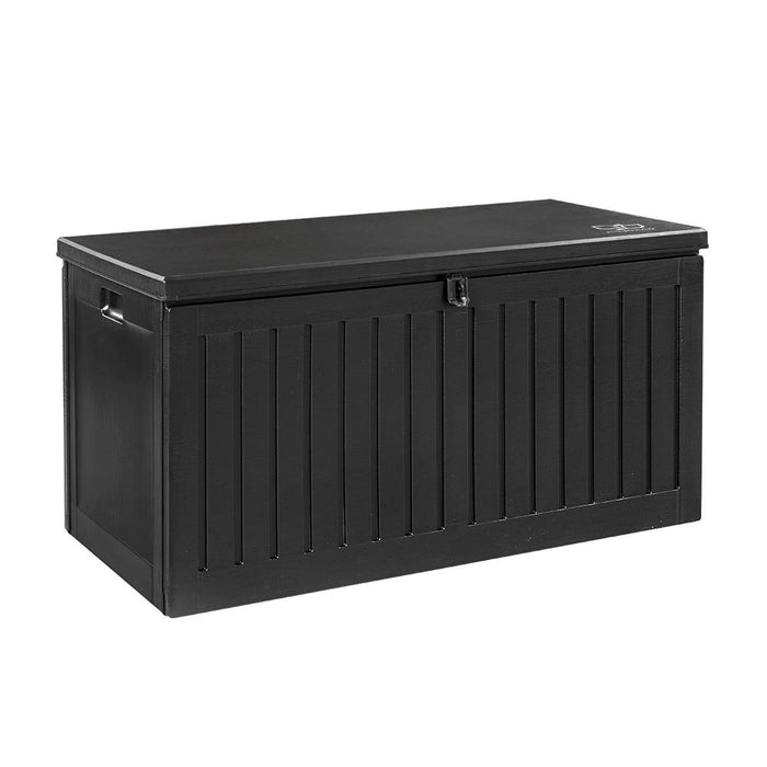 Gardeon Outdoor Storage Box 270L Container Lockable Garden Bench Tool Shed Black -Home Living Store - -