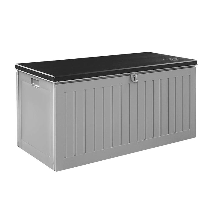 Gardeon Outdoor Storage Box 270L Container Lockable Garden Bench Tool Shed Grey -Home Living Store - -