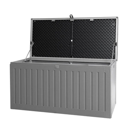 Gardeon Outdoor Storage Box 270L Container Lockable Garden Bench Tool Shed Grey -Home Living Store - -