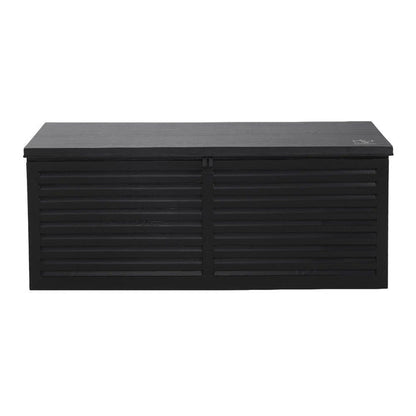 Gardeon Outdoor Storage Box 390L Container Lockable Garden Bench Shed Tools Toy All Black -Home Living Store - -