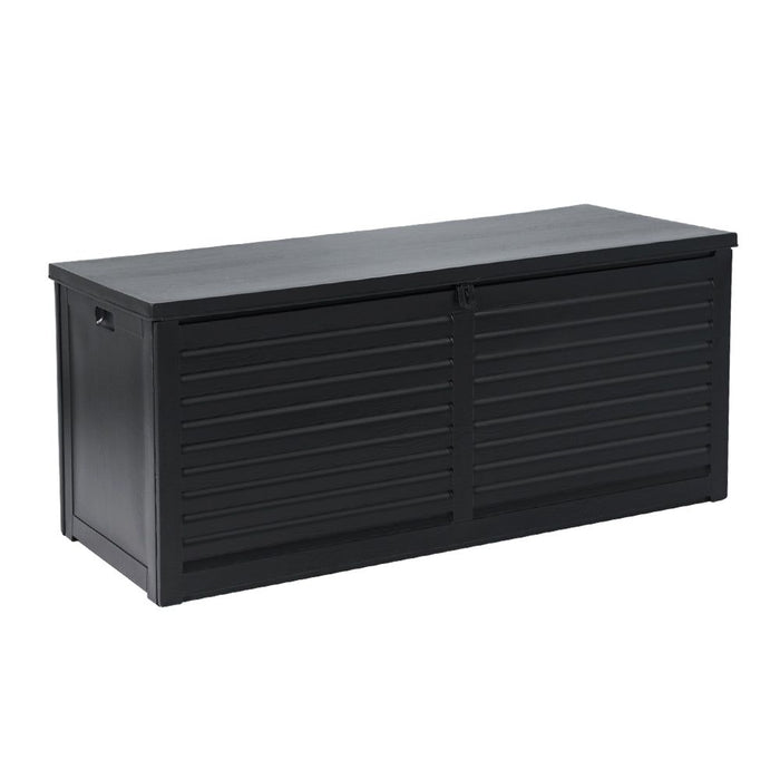 Gardeon Outdoor Storage Box 490L Container Lockable Garden Bench Shed Tools Toy All Black -Home Living Store - -