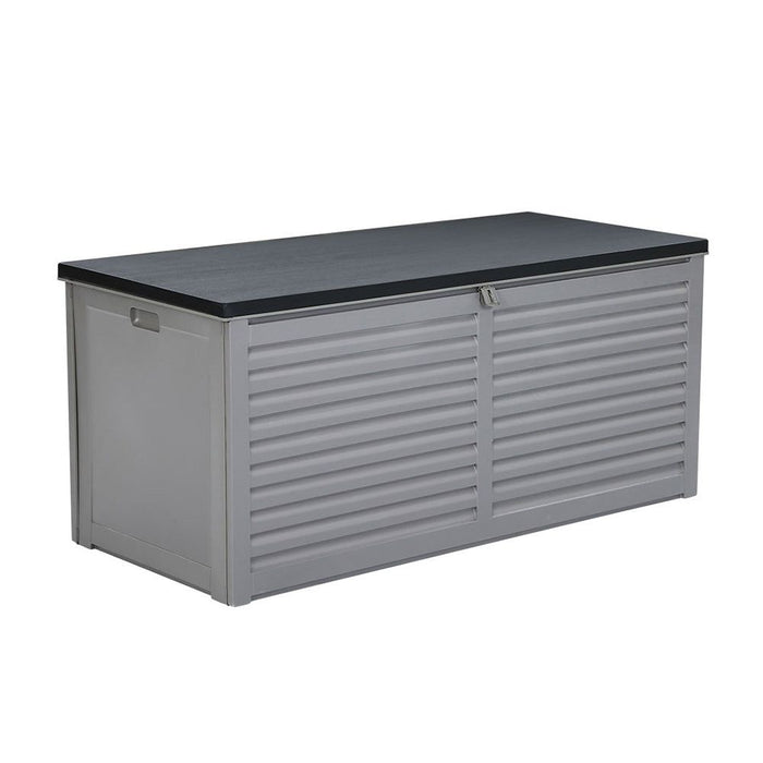 Gardeon Outdoor Storage Box 490L Container Lockable Garden Bench Tools Toy Shed Black -Home Living Store - -