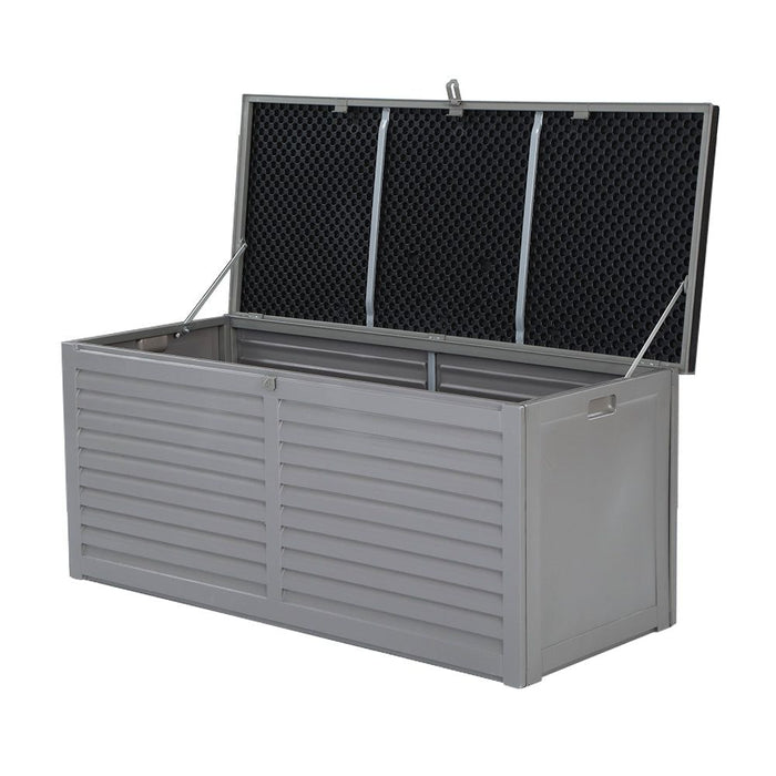 Gardeon Outdoor Storage Box 490L Container Lockable Garden Bench Tools Toy Shed Black -Home Living Store - -