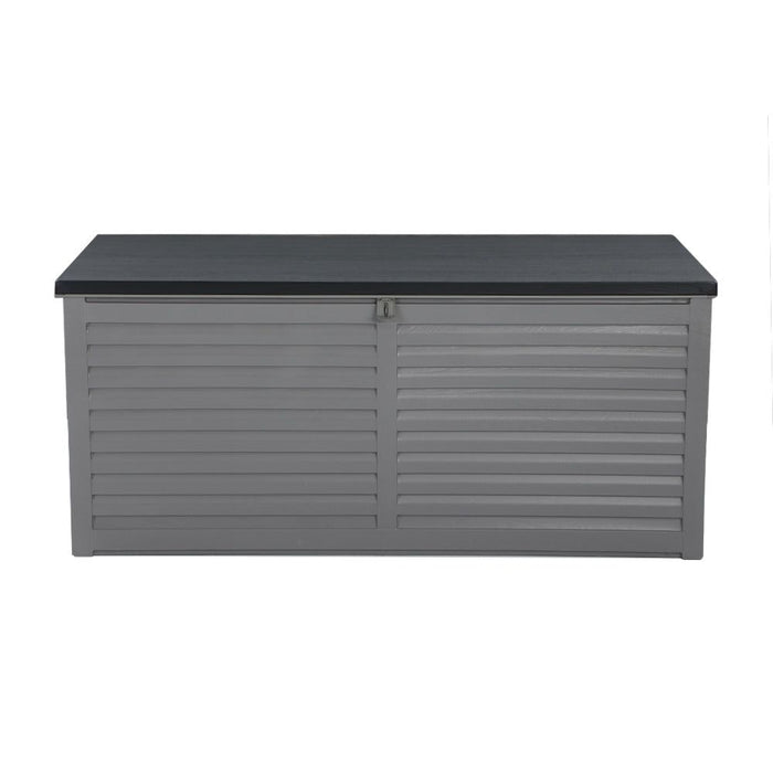 Gardeon Outdoor Storage Box 490L Container Lockable Garden Bench Tools Toy Shed Black -Home Living Store - -