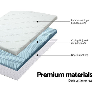 Giselle Bedding Memory Foam Mattress Topper 7-Zone 5cm King -Home Living Store - -