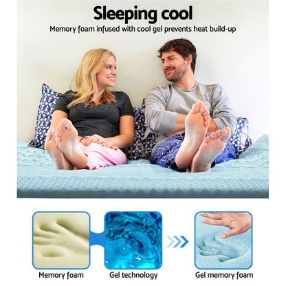 Giselle Bedding Memory Foam Mattress Topper 7-Zone 5cm King -Home Living Store - -