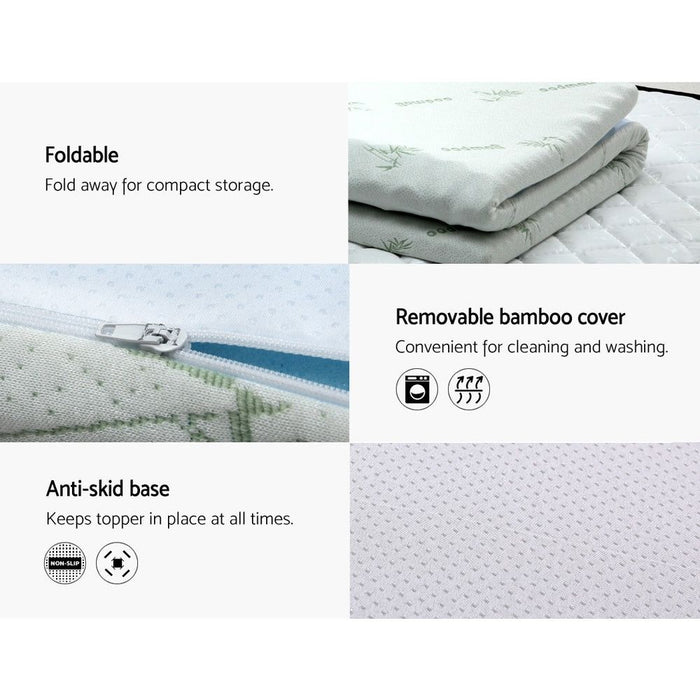 Giselle Bedding Memory Foam Mattress Topper 7-Zone 8cm Queen -Home Living Store - -