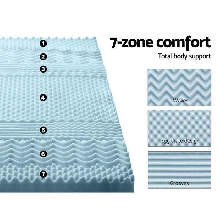 Giselle Bedding Memory Foam Mattress Topper 7-Zone 8cm Queen -Home Living Store - -