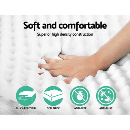 Giselle Bedding Memory Foam Mattress Topper Egg Crate 5cm Queen -Home Living Store - -