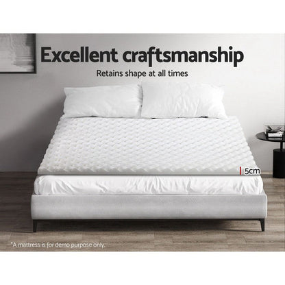 Giselle Bedding Memory Foam Mattress Topper Egg Crate 5cm Queen -Home Living Store - -