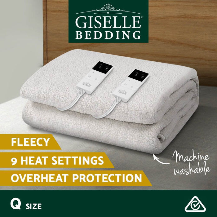 Giselle Bedding Queen Size Electric Blanket Fleece -Home Living Store - -