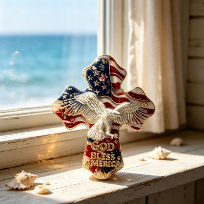 God Bless America Eagle Cross Resin Mold
