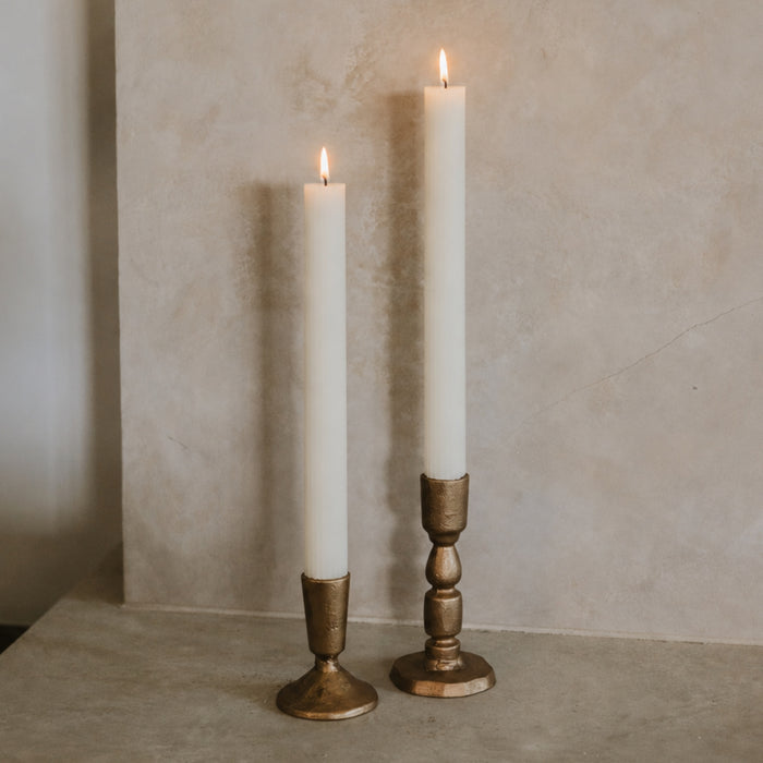 Gold Cast Iron Taper Candle Holders - Set of 2 - Sweet Water Decor - taper holder