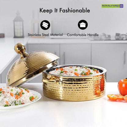 Gold Plated Food Warmer Serving Dish (4L) Kitchen Fixtures Royalford