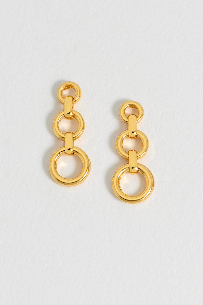 Graduated Round Link Drop Earrings