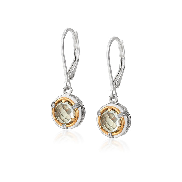 Green Amethyst Vermeil Drop Earrings