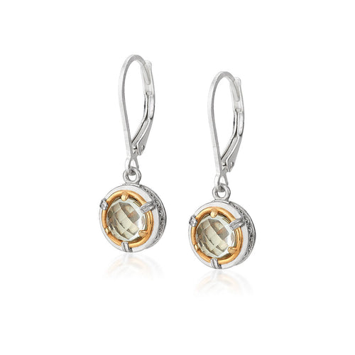 Green Amethyst Vermeil Drop Earrings