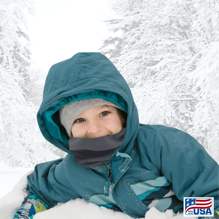 Look good and protect your neck and face from the cold and wind with a Neck Gaiter made in the USA by AdventureUs in Washburn Wisconsin. Made with high quality, pill-resistant Polartec® 200 Series fleece to keep adults and children warm and dry during cold weather and winter adventures. Neck warmers are a must-have addition to your cold weather layers.