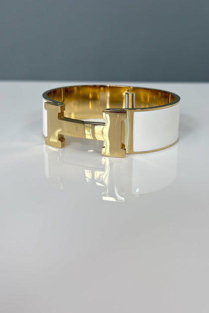 “H” Inspired Wide Bracelet (Multiple Colors)