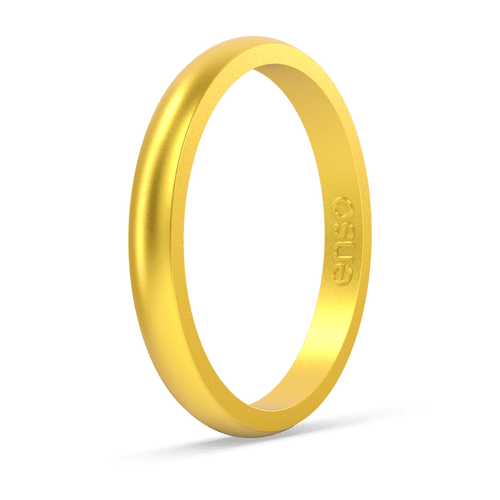 Birthstone Classic Halo Silicone Ring - Yellow Topaz
