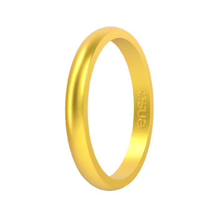 Birthstone Classic Halo Silicone Ring - Yellow Topaz