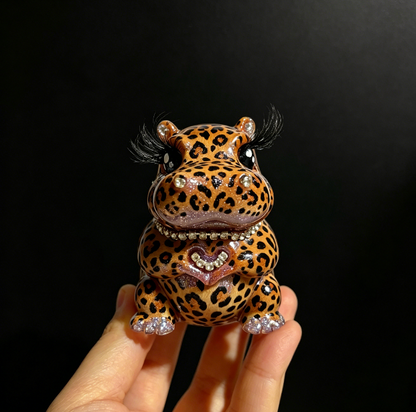 Handmade Heart Gesture Hippo Resin Ornament Mold