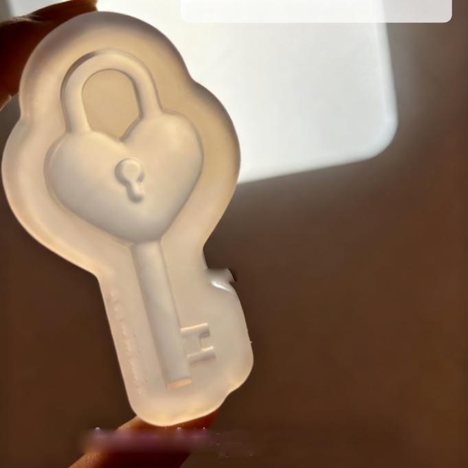 Handmade Heart Lock Pendant with Hole Resin Mold