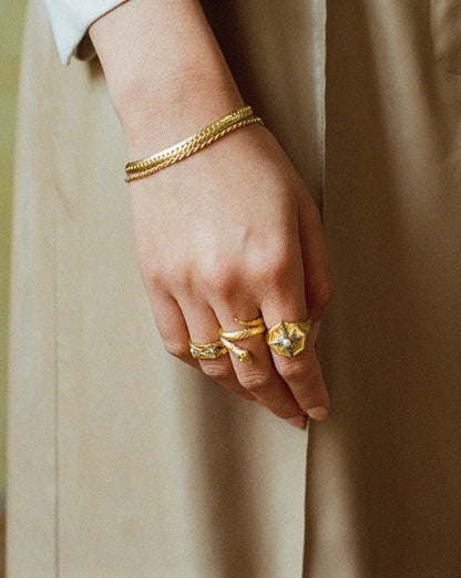 Harris Reed Coiled Serpent Ring | 18ct Gold Plated Rings Missoma