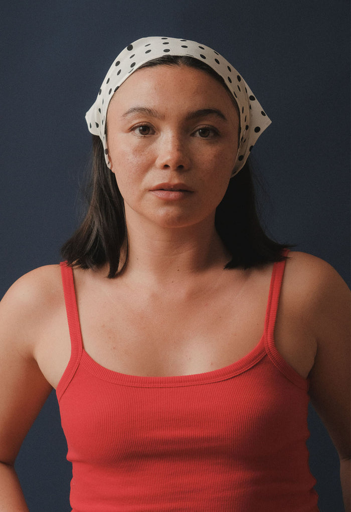 Headscarf Pois Bianca Silk