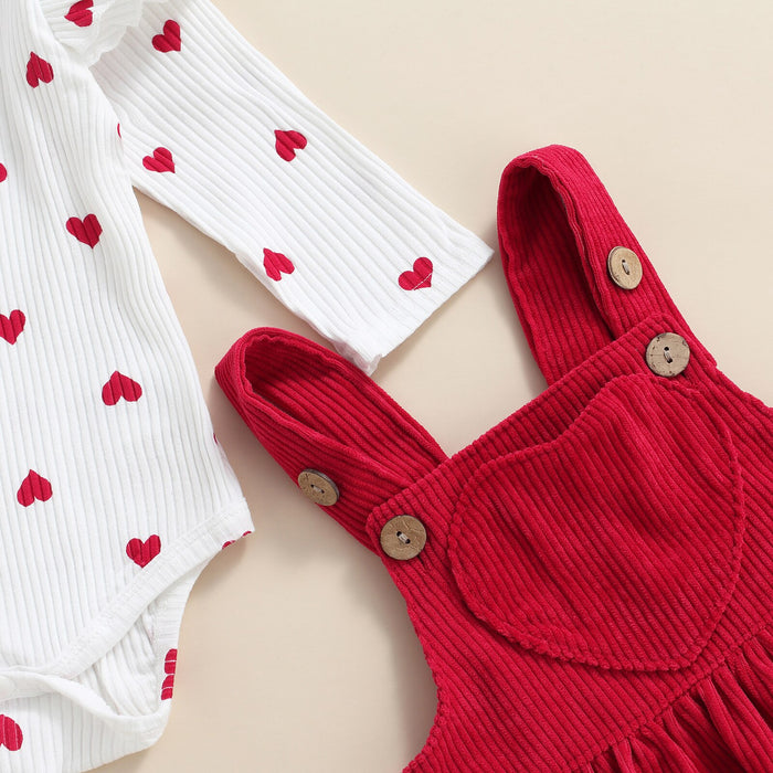 HEART Corduroy Overall Dress