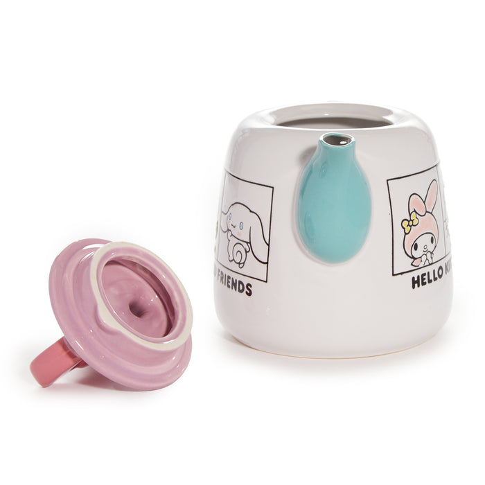 Hello Kitty and Friends Ceramic Grid Teapot Home Goods Blue Sky Clayworks