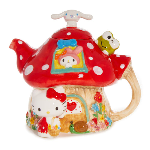 Hello Kitty and Friends Ceramic Mushroom Teapot Home Goods Blue Sky Clayworks