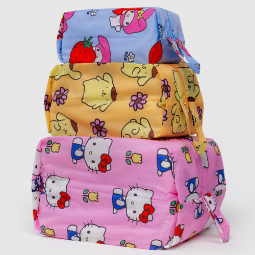 Hello Kitty and Friends x Baggu 3-pc Zipper Pouch Set (Fruits + Florals) Bags Baggu Corporation