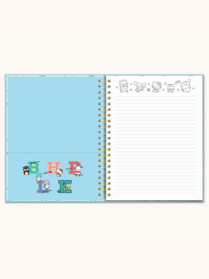 Hello Kitty and Friends x Studio Oh! College Letters Blue Extra-Large Spiral Notebook Stationery Studio Oh!