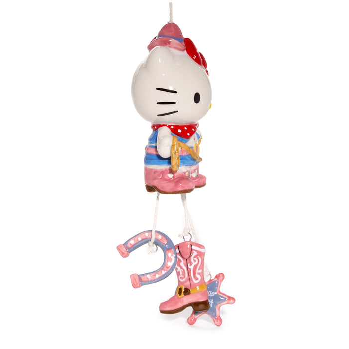 Hello Kitty Cowgirl Ceramic Wind Chime Home Goods Blue Sky Clayworks