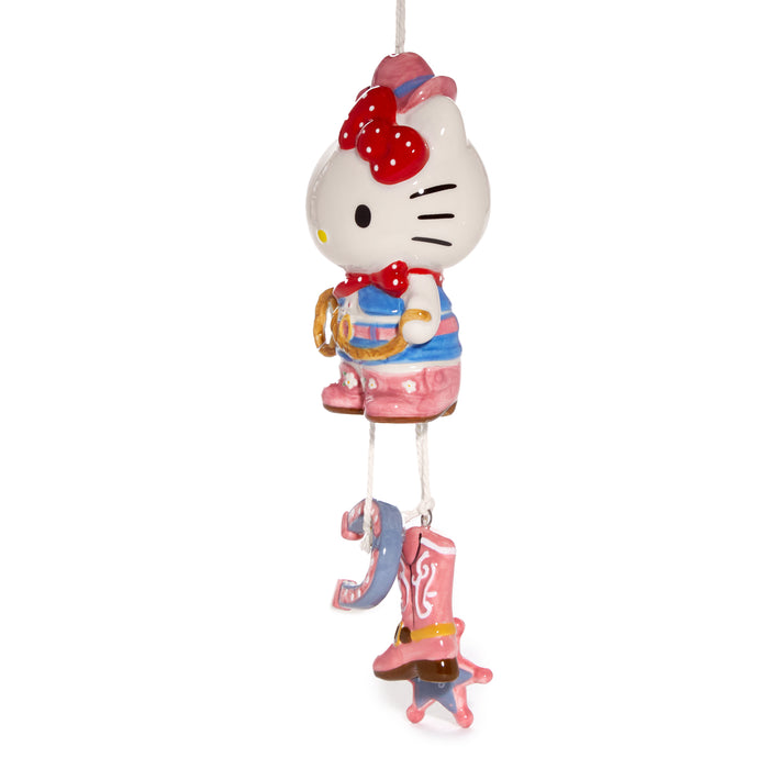 Hello Kitty Cowgirl Ceramic Wind Chime Home Goods Blue Sky Clayworks