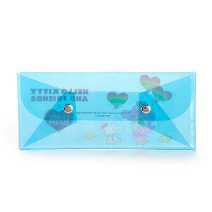 Hello Kitty x Care Bears Translucent Blue Pencil Case Stationery BIOWORLD