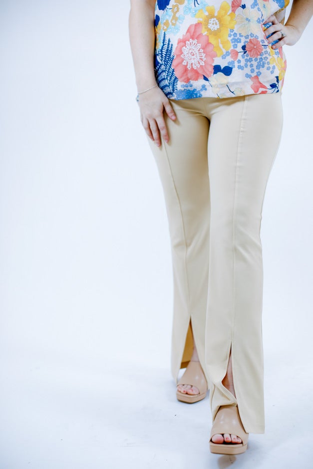 High-Waisted Split Hem Flared Pants *Final Sale*