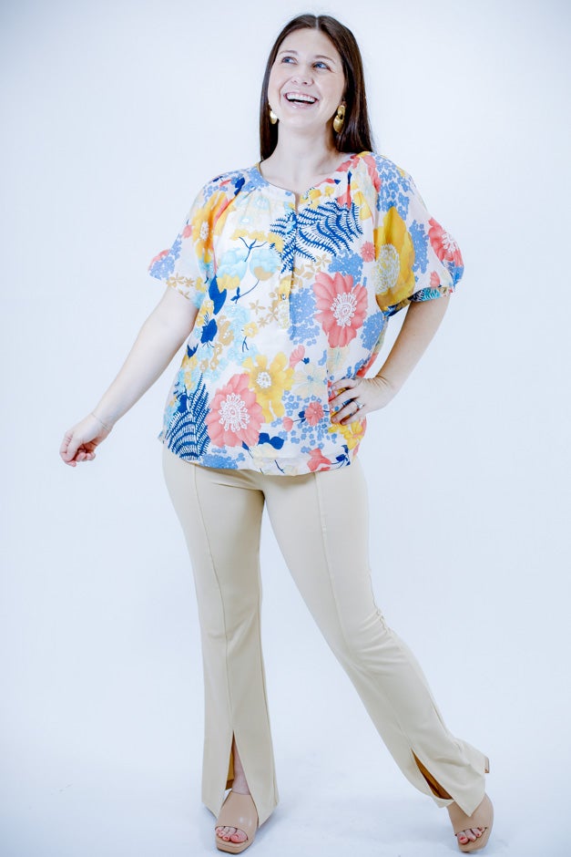 High-Waisted Split Hem Flared Pants *Final Sale*