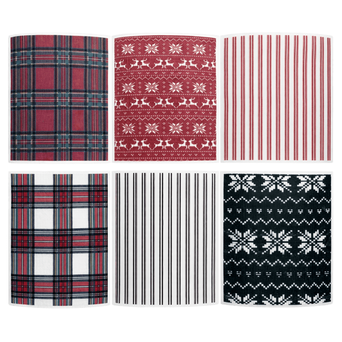 Holiday Pattern Swedish Dishcloths - Sweet Water Decor - swedish dishcloth