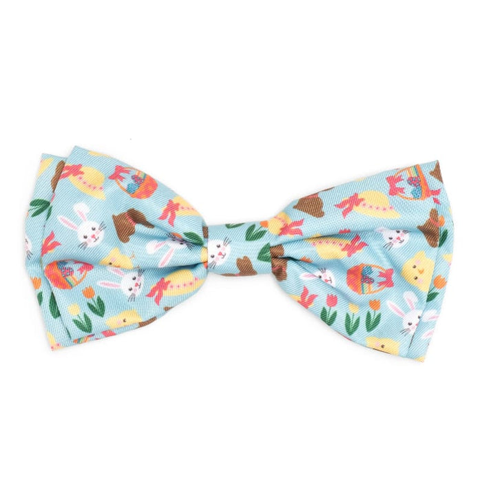 The Worthy Dog Bow Tie SM Hoppy Easter Blue Pet Bow Tie - 2 Sizes