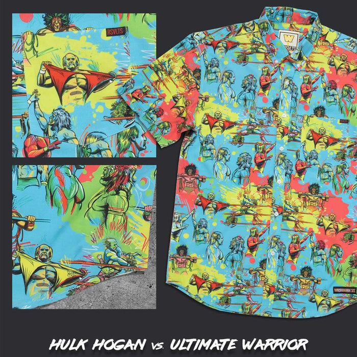 RSVLTS WWE Short Sleeve Shirt Hulk Hogan vs. Ultimate Warrior – KUNUFLEX Short Sleeve Shirt