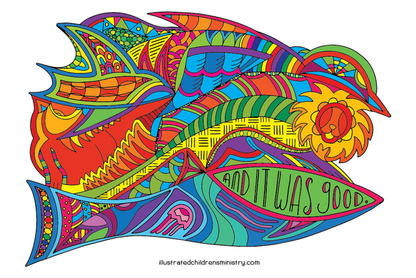 "And it was good" coloring page