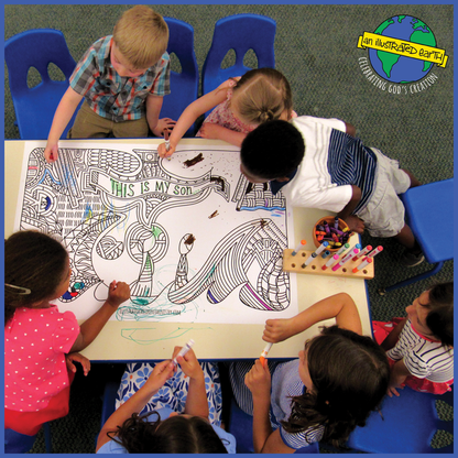 people coloring Illustrated Earth Coloring Posters