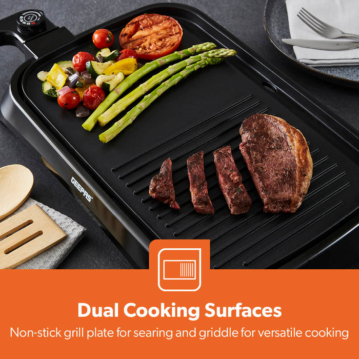 Indoor Smokeless Electric Barbeque Grill With Hot Plate